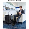 image:imageBAGSMART Top Opening Carry On Luggage 22x14x9 Airline Approved with TSA Lock Expandable 20 Inch Deep Compartment Hard Shell Suitcases with Double Spinner Wheels PurpleBlack