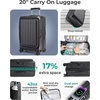 image:imageBAGSMART Top Opening Carry On Luggage 22x14x9 Airline Approved with TSA Lock Expandable 20 Inch Deep Compartment Hard Shell Suitcases with Double Spinner Wheels PurpleBlack