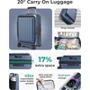 image:imageBAGSMART Top Opening Carry On Luggage 22x14x9 Airline Approved with TSA Lock Expandable 20 Inch Deep Compartment Hard Shell Suitcases with Double Spinner Wheels PurpleBlue