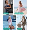 image:imageBAGSMART Travel Duffel Bags with Dividers 32L Gym Duffle Bag with Laptop Compartment Carry On Weekender Overnight Bag Shoe Bag PVC Wet Pocket BrownPink
