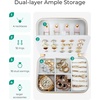 image:imageBAGSMART Travel Jewelry Box Small PU Leather Jewelry Organizer Portable Double Layer Case for Necklaces Rings Earrings Bracelets PinkBlack