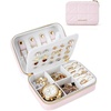 image:imageBAGSMART Travel Jewelry Box Small PU Leather Jewelry Organizer Portable Double Layer Case for Necklaces Rings Earrings Bracelets PinkPink