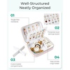 image:imageBAGSMART Travel Jewelry Box Small PU Leather Jewelry Organizer Portable Double Layer Case for Necklaces Rings Earrings Bracelets PinkPink