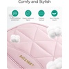 image:imageBAGSMART Travel Jewelry Case Jewelry Organizer Storage Roll Rings Necklaces Earrings Bracelets Brooches Watch Large Portable Light PinkABeige