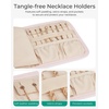 image:imageBAGSMART Travel Jewelry Organizer Case Foldable Jewelry Roll for Necklaces Earrings JourneyRings Bracelets Brooches Portable BeigeBCamel