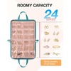 image:imageBAGSMART Travel Jewelry Organizer Case Portable Jewelry Roll Bag Tanglefree Necklace Storage Foldable Transparent Pockets for Earrings Rings Bracelet Travel Essentials BlackTeal