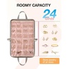 image:imageBAGSMART Travel Jewelry Organizer Case Portable Jewelry Roll Bag Tanglefree Necklace Storage Foldable Transparent Pockets for Earrings Rings Bracelet Travel Essentials BlackTranquil Gray