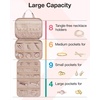 image:imageBAGSMART Travel Jewelry Organizer Case Portable Jewelry Roll Bag Tanglefree Necklace Storage Foldable Transparent Zipper Pockets for Rings Earrings Bracelet Travel Essentials BlackBlack