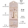 image:imageBAGSMART Travel Jewelry Organizer Roll Foldable Jewelry Case for JourneyRings Necklaces Bracelets Earrings Soft PinkBeige