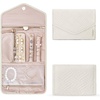 image:imageBAGSMART Travel Jewelry Organizer Roll Foldable Jewelry Case for JourneyRings Necklaces Bracelets Earrings Soft PinkBeige