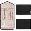 image:imageBAGSMART Travel Jewelry Organizer Roll Foldable Jewelry Case for JourneyRings Necklaces Bracelets Earrings Soft PinkBlack