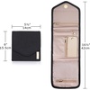 image:imageBAGSMART Travel Jewelry Organizer Roll Foldable Jewelry Case for JourneyRings Necklaces Bracelets Earrings Soft PinkBlack