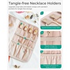 image:imageBAGSMART Travel Jewelry Organizer Roll Foldable Jewelry Case for JourneyRings Necklaces Bracelets Earrings Soft PinkBlack