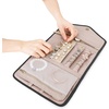 image:imageBAGSMART Travel Jewelry Organizer Roll Foldable Jewelry Case for JourneyRings Necklaces Bracelets Earrings Soft PinkBlack