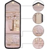 image:imageBAGSMART Travel Jewelry Organizer Roll Foldable Jewelry Case for JourneyRings Necklaces Bracelets Earrings Soft PinkBlack