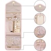 image:imageBAGSMART Travel Jewelry Organizer Roll Foldable Jewelry Case for JourneyRings Necklaces Bracelets Earrings Soft PinkLight Pink