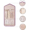 image:imageBAGSMART Travel Jewelry Organizer Roll Foldable Jewelry Case for JourneyRings Necklaces Bracelets Earrings Soft PinkPurple