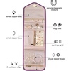 image:imageBAGSMART Travel Jewelry Organizer Roll Foldable Jewelry Case for JourneyRings Necklaces Bracelets Earrings Soft PinkPurple