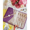 image:imageBAGSMART Travel Jewelry Organizer Roll Foldable Jewelry Case for JourneyRings Necklaces Bracelets Earrings Soft PinkPurple