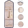 image:imageBAGSMART Travel Jewelry Organizer Roll Foldable Jewelry Case for JourneyRings Necklaces Bracelets Earrings Soft PinkSmokey Blue