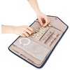 image:imageBAGSMART Travel Jewelry Organizer Roll Foldable Jewelry Case for JourneyRings Necklaces Bracelets Earrings Soft PinkSmokey Blue