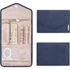 image:imageBAGSMART Travel Jewelry Organizer Roll Foldable Jewelry Case for JourneyRings Necklaces Bracelets Earrings Soft PinkSmokey Blue
