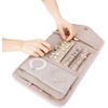 image:imageBAGSMART Travel Jewelry Organizer Roll Foldable Jewelry Case for JourneyRings Necklaces Bracelets Earrings Soft PinkSoft Pink