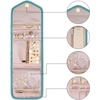 image:imageBAGSMART Travel Jewelry Organizer Roll Foldable Jewelry Case for JourneyRings Necklaces Bracelets Earrings Soft PinkTeal