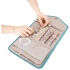 image:imageBAGSMART Travel Jewelry Organizer Roll Foldable Jewelry Case for JourneyRings Necklaces Bracelets Earrings Soft PinkTeal