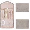 image:imageBAGSMART Travel Jewelry Organizer Roll Foldable Jewelry Case for JourneyRings Necklaces Bracelets Earrings Soft PinkWarm Gray