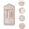 image:imageBAGSMART Travel Jewelry Organizer Roll Foldable Jewelry Case for JourneyRings Necklaces Bracelets Earrings Soft PinkWarm Gray