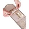 image:imageBAGSMART Travel Jewelry Organizer Roll Foldable Jewelry Case for JourneyRings Necklaces Bracelets Earrings Soft PinkWarm Gray