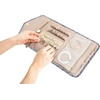 image:imageBAGSMART Travel Jewelry Organizer Roll Foldable Jewelry Case for JourneyRings Necklaces Bracelets Earrings Soft PinkWhite Leaf
