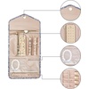 image:imageBAGSMART Travel Jewelry Organizer Roll Foldable Jewelry Case for JourneyRings Necklaces Bracelets Earrings Soft PinkWhite Leaf