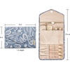 image:imageBAGSMART Travel Jewelry Organizer Roll Foldable Jewelry Case for JourneyRings Necklaces Bracelets Earrings Soft PinkWhite Leaf
