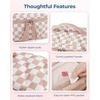image:imageBAGSMART Travel Makeup Bag 2Piece Puffy Quilted Cute Make Up Bag Cosmetic Bags for Women Large WideOpen Toiletry Pouch Gifts for Toiletries Accessories Travelling Essentials Checkered KhakiCheckered Blue 2 Pcs