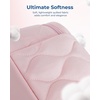 image:imageBAGSMART Travel Makeup Bag 2Piece Puffy Quilted Cute Make Up Bag Cosmetic Bags for Women Large WideOpen Toiletry Pouch Gifts for Toiletries Accessories Travelling Essentials Pink
