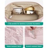 image:imageBAGSMART Travel Makeup Bag Cosmetic Bag Small Make Up Organizer CaseWideopen Pouch for Women Purse for Toiletries Accessories BrushesLarge Beige011 Layer Black