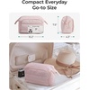 image:imageBAGSMART Travel Makeup Bag Cosmetic Bag Small Make Up Organizer CaseWideopen Pouch for Women Purse for Toiletries Accessories BrushesLarge Beige031 Layer Brown