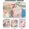 image:imageBAGSMART Travel Makeup Bag Cosmetic Bag Small Make Up Organizer CaseWideopen Pouch for Women Purse for Toiletries Accessories BrushesLarge Beige112 Layers Pink