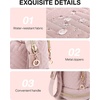 image:imageBAGSMART Travel Makeup Bag Cosmetic Bag Small Make Up Organizer CaseWideopen Pouch for Women Purse for Toiletries Accessories BrushesLarge Beige112 Layers Pink