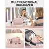 image:imageBAGSMART Travel Makeup Bag Cosmetic Bag Small Make Up Organizer CaseWideopen Pouch for Women Purse for Toiletries Accessories BrushesLarge Beige112 Layers Pink