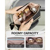 image:imageBAGSMART Travel Makeup Bag Cosmetic Bag Small Make Up Organizer CaseWideopen Pouch for Women Purse for Toiletries Accessories BrushesLarge Beige122 Layers Black