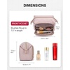 image:imageBAGSMART Travel Makeup Bag Cosmetic Bag Small Make Up Organizer CaseWideopen Pouch for Women Purse for Toiletries Accessories BrushesLarge BeigeA1 Layer Pink