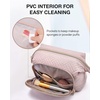 image:imageBAGSMART Travel Makeup Bag Cosmetic Bag Small Make Up Organizer CaseWideopen Pouch for Women Purse for Toiletries Accessories BrushesLarge BeigeA1 Layer Pink