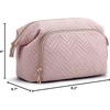 image:imageBAGSMART Travel Makeup Bag Cosmetic Bag Small Make Up Organizer CaseWideopen Pouch for Women Purse for Toiletries Accessories BrushesLarge BeigeA1 Layer Pink
