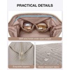 image:imageBAGSMART Travel Makeup Bag Cosmetic Bag Small Make Up Organizer CaseWideopen Pouch for Women Purse for Toiletries Accessories BrushesLarge BeigeB1 Layer Tranquil Gray