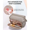 image:imageBAGSMART Travel Makeup Bag Cosmetic Bag Small Make Up Organizer CaseWideopen Pouch for Women Purse for Toiletries Accessories BrushesLarge BeigeB1 Layer Tranquil Gray