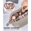 image:imageBAGSMART Travel Makeup Bag Cosmetic Bag Small Make Up Organizer CaseWideopen Pouch for Women Purse for Toiletries Accessories BrushesLarge BeigeB1 Layer Tranquil Gray