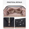 image:imageBAGSMART Travel Makeup Bag Cosmetic Bag Small Make Up Organizer CaseWideopen Pouch for Women Purse for Toiletries Accessories BrushesLarge BeigeC1 Layer Black